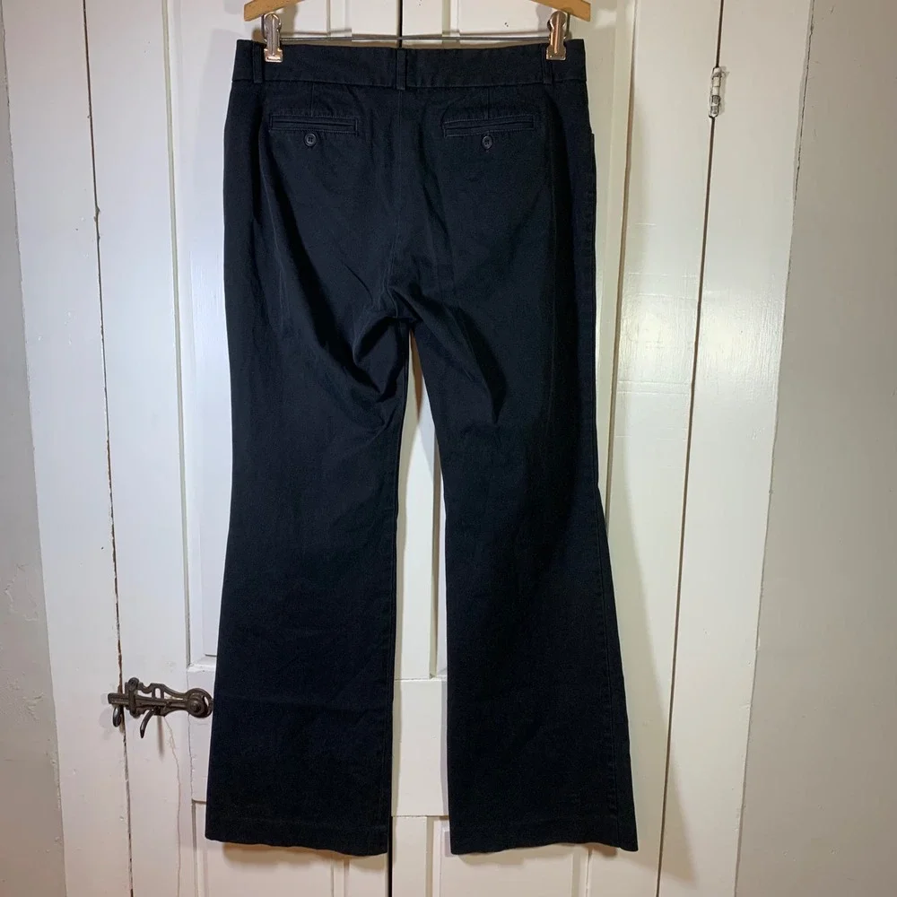 VTG Y2K GAP Modern Fit Flare Pants Black Gapstretch Cotton Stretch Women 8L Tall - Picture 2 of 10